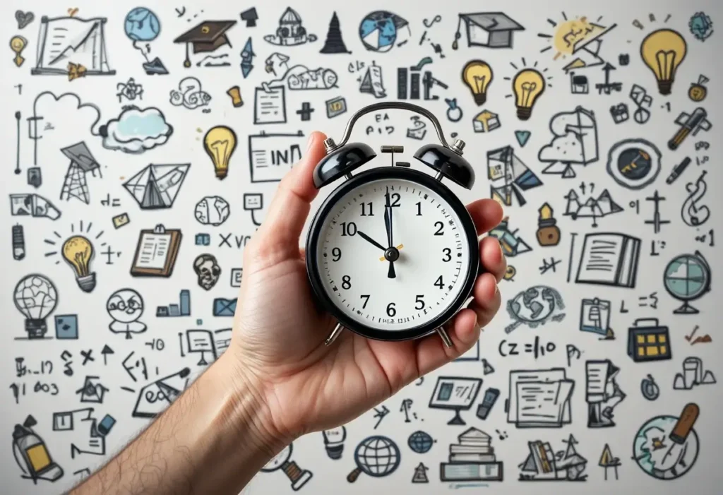 Symbolizing how creativity works with time management.